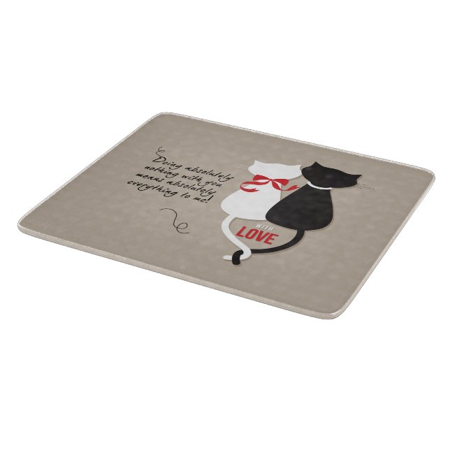 Tabla De Cortar Gatos enamorados (Borde)