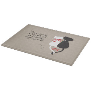 Tabla De Cortar Gatos enamorados