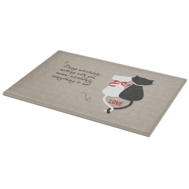 Tabla De Cortar Gatos enamorados (Borde)