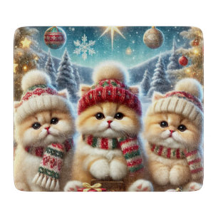 Tabla De Cortar Gatos gatitos en decoración festiva de Navidades y