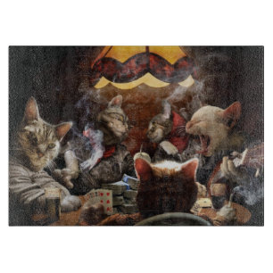 Tabla De Cortar Gatos jugando al póquer