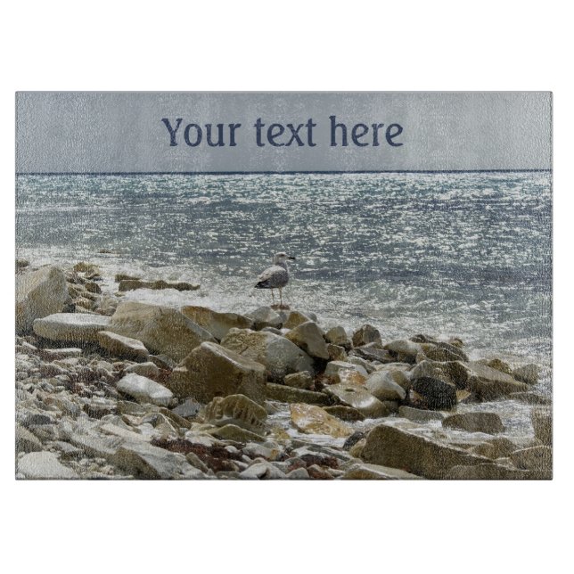 Tabla De Cortar Gaviota y mar (Anverso)