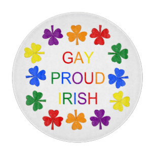 Tabla De Cortar Gay Proud Irlandés LGBT Rainbow Shamrock