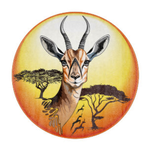 Tabla De Cortar Gazelle Animal salvaje Antelope africano