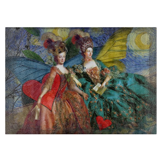 Tabla De Cortar Géminis Gítico clásico Mujer mariposa (Anverso)