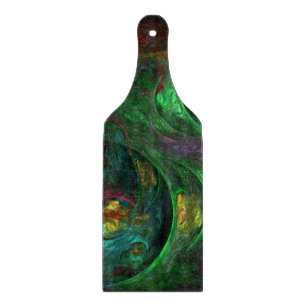 Tabla De Cortar Génesis Green Abstract Art Paddle