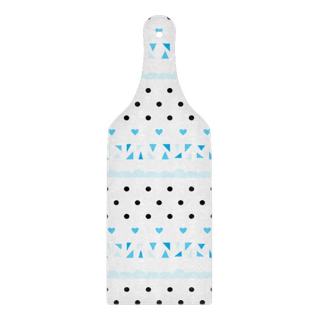 Tabla De Cortar Geometría azul (Anverso)
