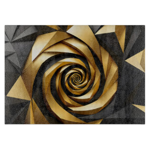 Tabla De Cortar Geometría de espiral dorada