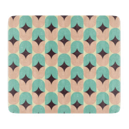 Tabla De Cortar Geometric pattern of teal, beige, and black shapes