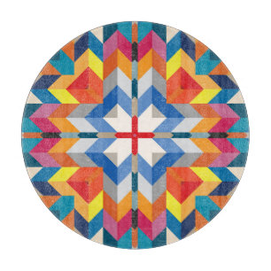Tabla De Cortar Geométrica de época: bloques de color escandinavos