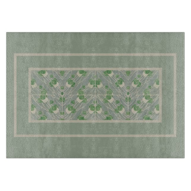 Tabla De Cortar Geométrica verde 1915 Hannah Borger Overbeck (Anverso)