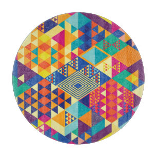 Tabla De Cortar Geométrico, elementos abstractos, patrón vintage.