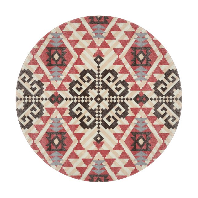 Tabla De Cortar Geométrico Étnico: Resumen sin foco (Anverso)