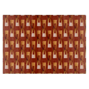 Tabla De Cortar Geométrico metálico Art Deco - Cobre y óxido