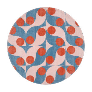 Tabla De Cortar Geométrico Retro: Mosaico Vintage Moderno.