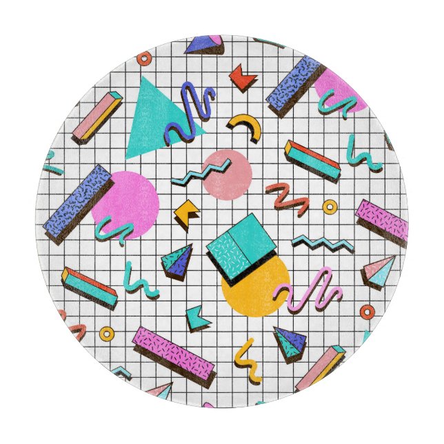 Tabla De Cortar Geométrico Vintage de los años 80. (Anverso)