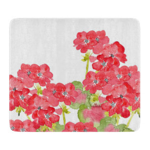 Tabla De Cortar Geranios de color rojo