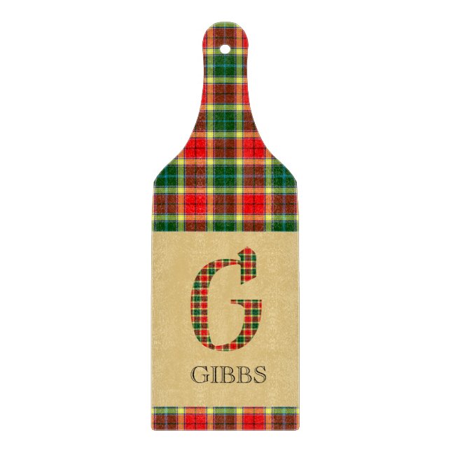 Tabla De Cortar Gibbs Tartan Monogram G (Anverso)