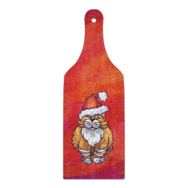 Tabla De Cortar Ginger Cat Navidades En Rojo (Anverso)