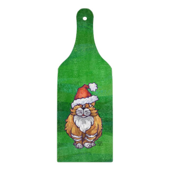 Tabla De Cortar Ginger Cat Navidades En Verde (Anverso)
