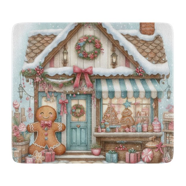 Tabla De Cortar Gingerbread Bakery House Cutting Board (Anverso)