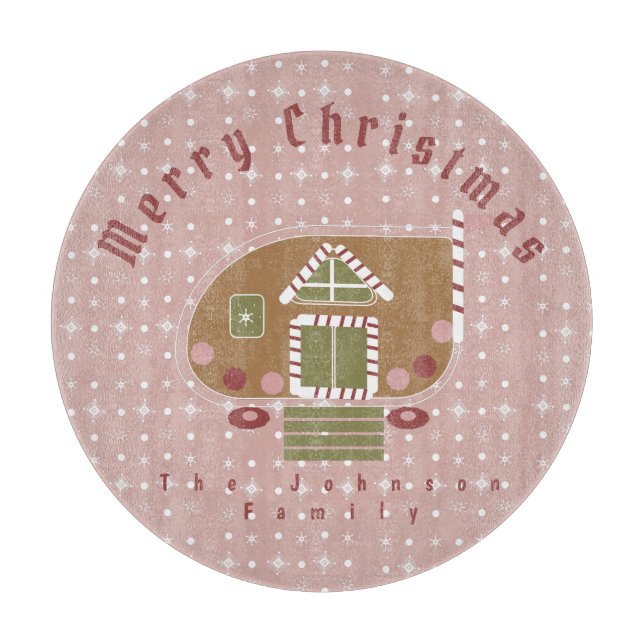 Tabla De Cortar Gingerbread House Camper Family (Anverso)