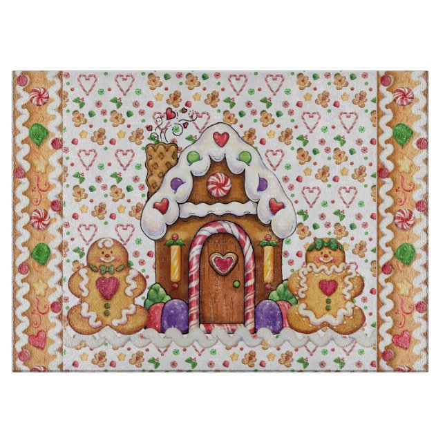 Tabla De Cortar Gingerbread House Gingerbread Man Cutting Board (Anverso)