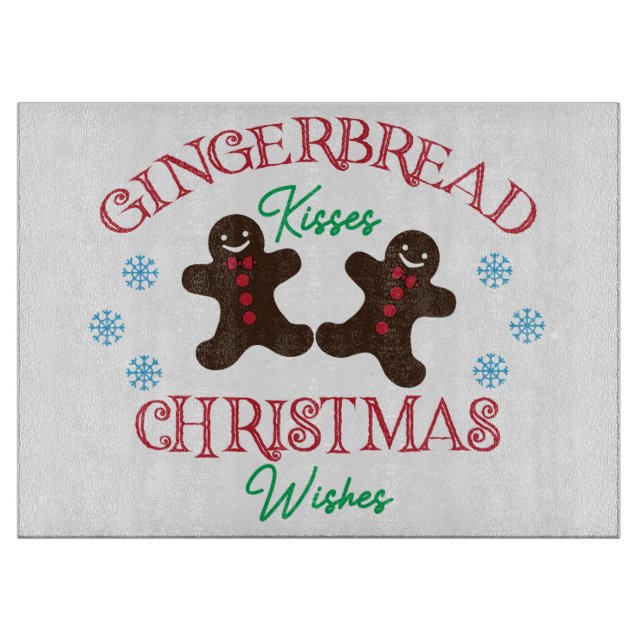 Tabla De Cortar Gingerbread Kisses Navidades Deseos (Anverso)