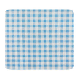 Tabla De Cortar Gingham Azul Bebé