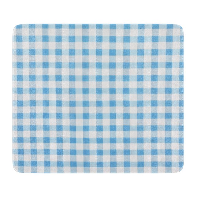 Tabla De Cortar Gingham Azul Bebé (Anverso)