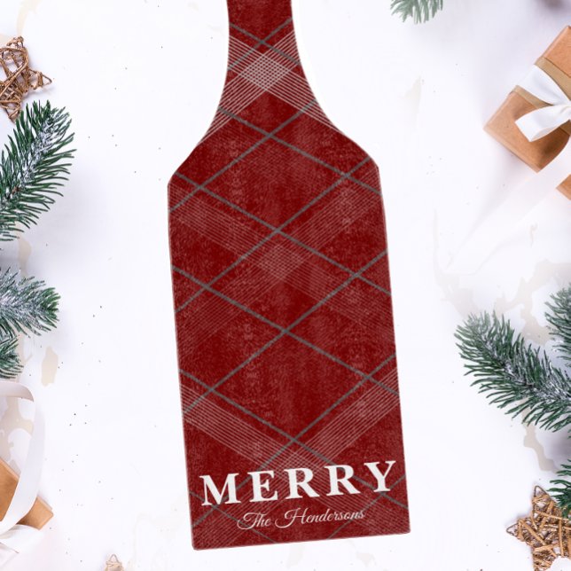 Tabla De Cortar Gingham Clásico de Navidad Personalizado (Subido por el creador)