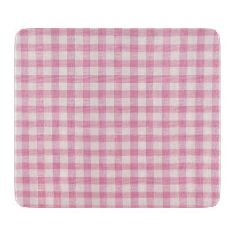 Tabla De Cortar Gingham Rosa Bebé