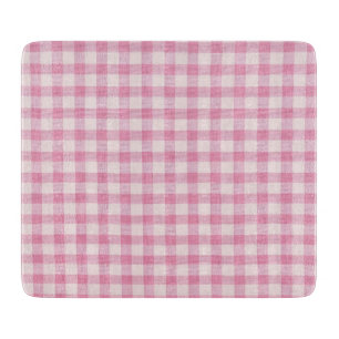 Tabla De Cortar Gingham Rosa Bebé