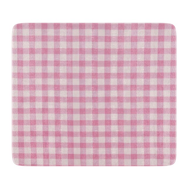 Tabla De Cortar Gingham Rosa Bebé (Anverso)