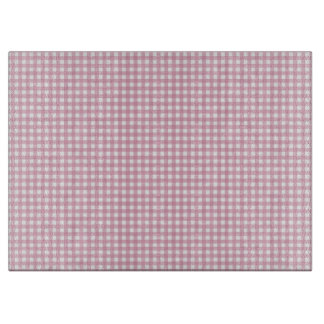 Tabla De Cortar Gingham rosa y blanco
