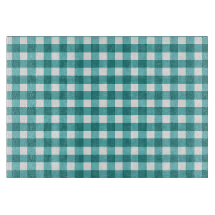Tabla De Cortar gingham verde azulada
