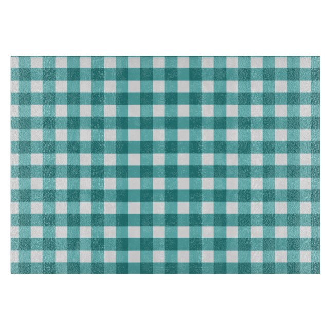 Tabla De Cortar gingham verde azulada (Anverso)