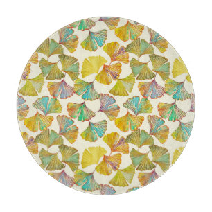 Tabla De Cortar Gingko Leaves: Arte Resumen de Flores