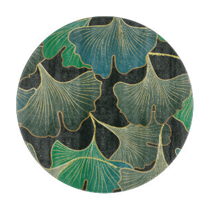 Tabla De Cortar Ginkgo de oro de lujo, arte vintage.