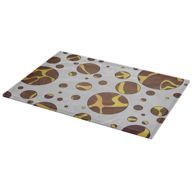 Tabla De Cortar Giraffe Brown and Yellow Print (Borde)