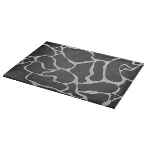 Tabla De Cortar Giraffe Impresión gris claro y negro