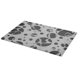 Tabla De Cortar Giraffe Polka Dot Black and Light Gray Print