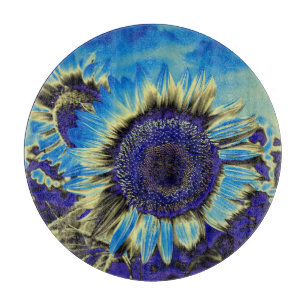 Tabla De Cortar Girasol azul