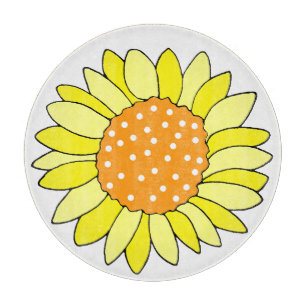 Tabla De Cortar Girasol dibujado a mano