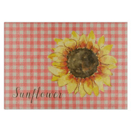 Tabla De Cortar Girasol en Gingham