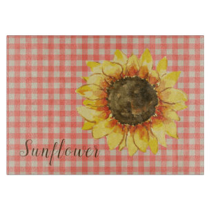 Tabla De Cortar Girasol en Gingham