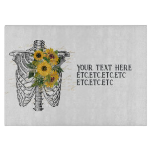 Tabla De Cortar Girasol Gótico Esqueleto