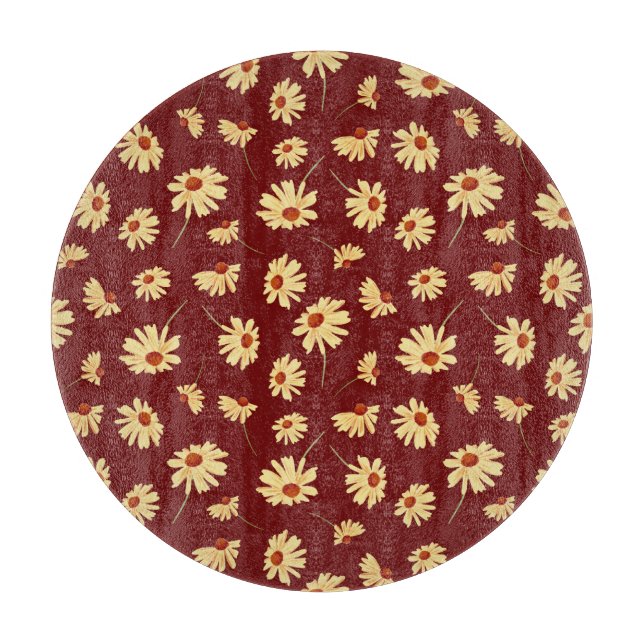 Tabla De Cortar Girasol otoñal: Diseño sin Marón (Anverso)