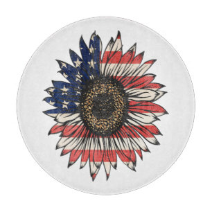 Tabla De Cortar Girasol Retro 4 De Julio EEUU