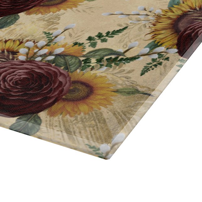 Tabla De Cortar Girasol y Ranunculus (Borde)